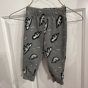Gray Dino Skeleton Toddler Joggers